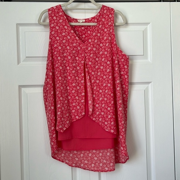 Paisley Coral Tank Top Blouse‎ - Picture 1 of 6